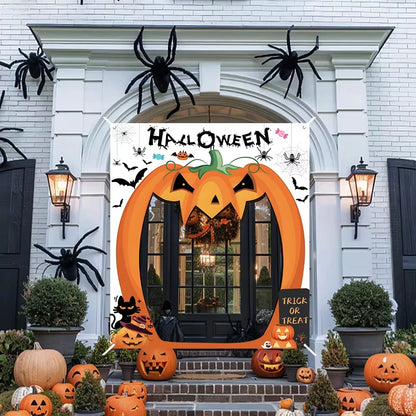Halloween Pumpkin Party Decorations Scary Pumpkin Door Banner Creepy Photo Booth