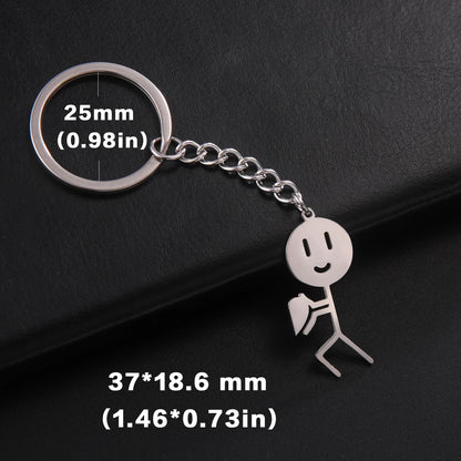 Cute Trendy Keyring for School Bag, Car Keys, Couple Gift
