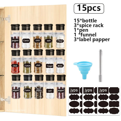 Spices Salt and Pepper Shaker Seasoning Jar spice organizer Plastic Barbecue Condiment Kitchen Gadget Tool