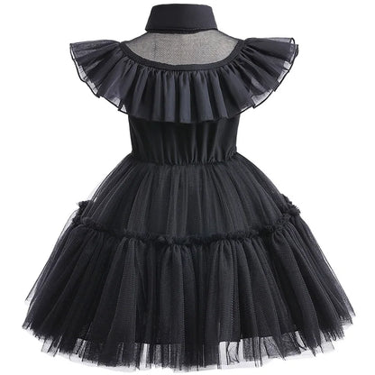 Halloween  Cosplay Costume 0-6-year-old Baby Fashion Hollow lace princess dress carnival girls black evening dress