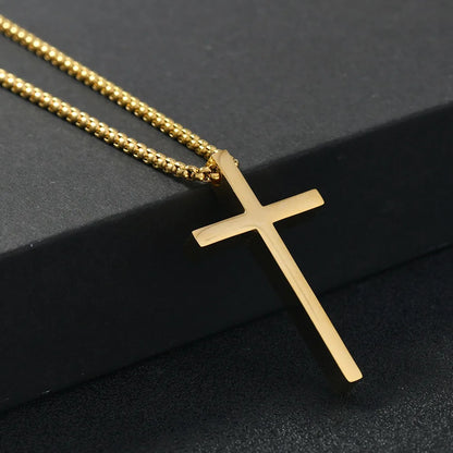 Silver Plain Cross Pendant Collar Hiphop Punk Jewelry Gift