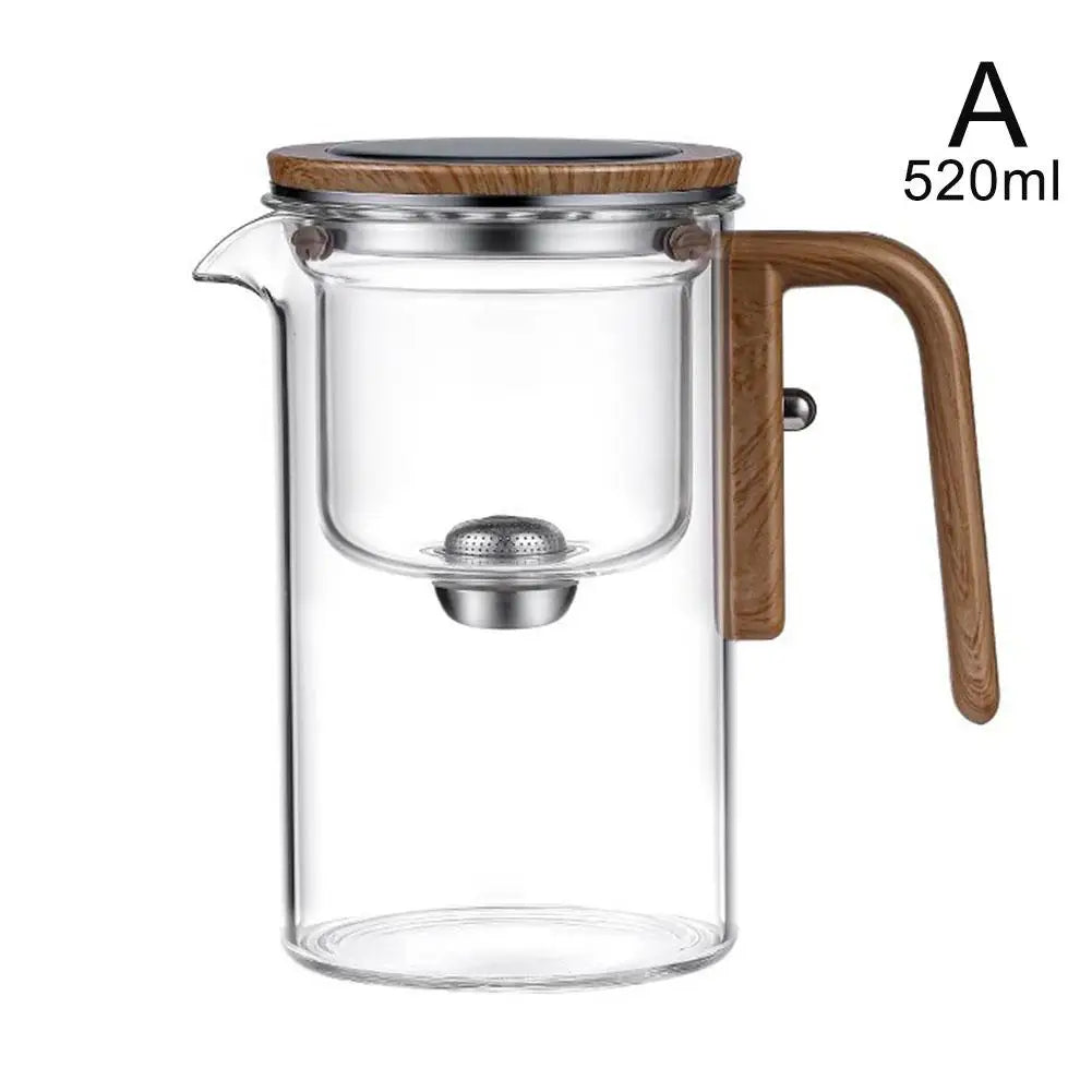 One-Click Magnetic Switch Tea Separation Filtration Glass Tea Pot