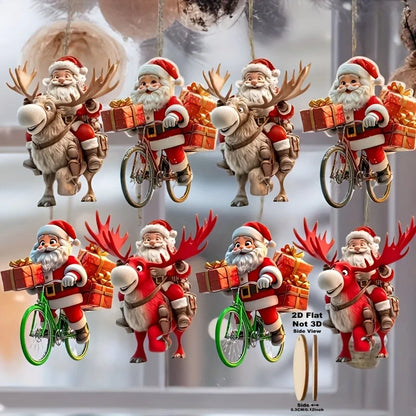 12-Piece Santa Claus Wooden Hanging Ornaments Set—Perfect for Christmas Trees and Holiday Home Decorations