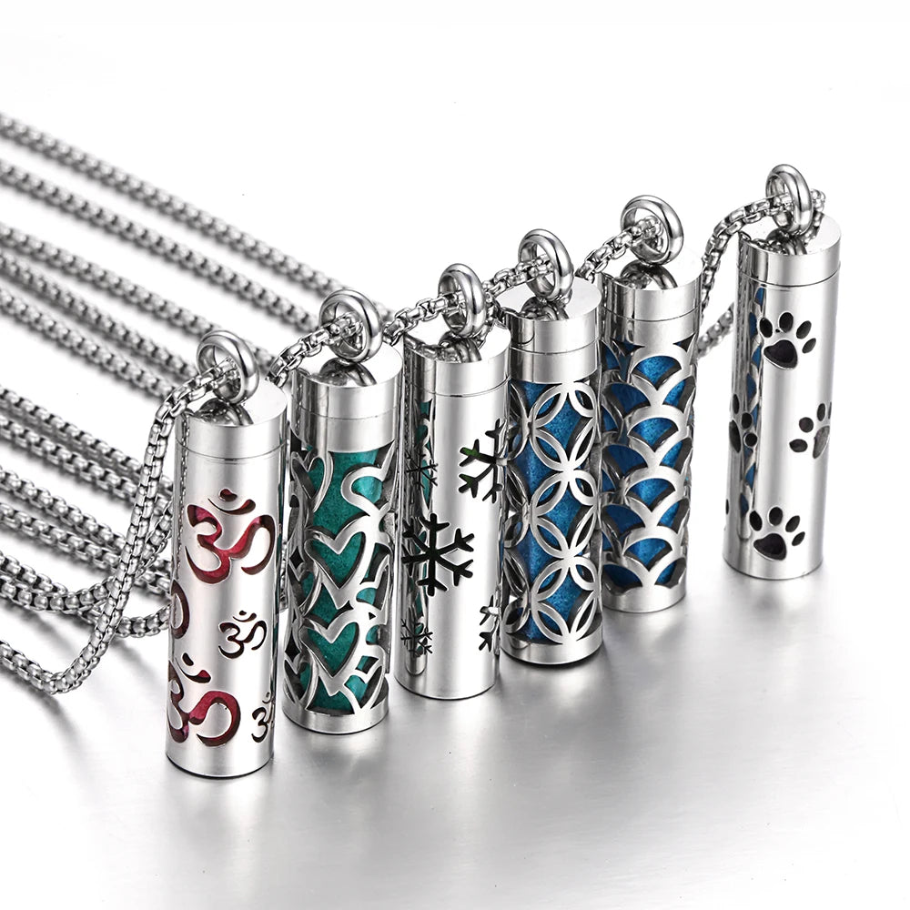 Stainless Steel Open Locket Aroma Scent Perfume Necklace