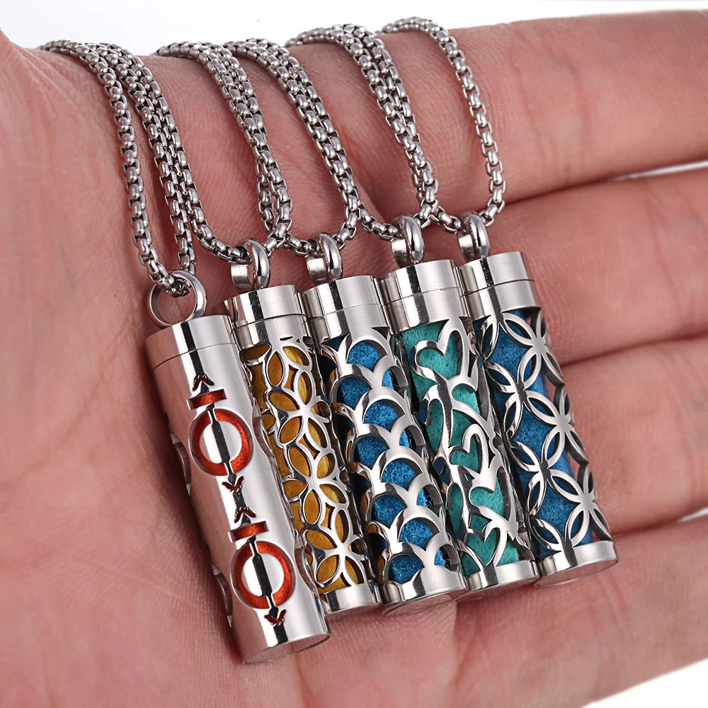 Stainless Steel Open Locket Aroma Scent Perfume Necklace
