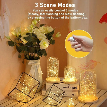 10pcs Fairy Lights String Button Battery Light Christmas Home Decor