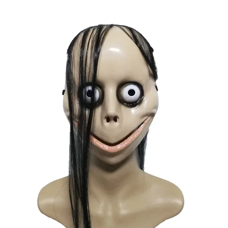 Halloween Horror with Long Hair Cosplay Female Ghost Mask