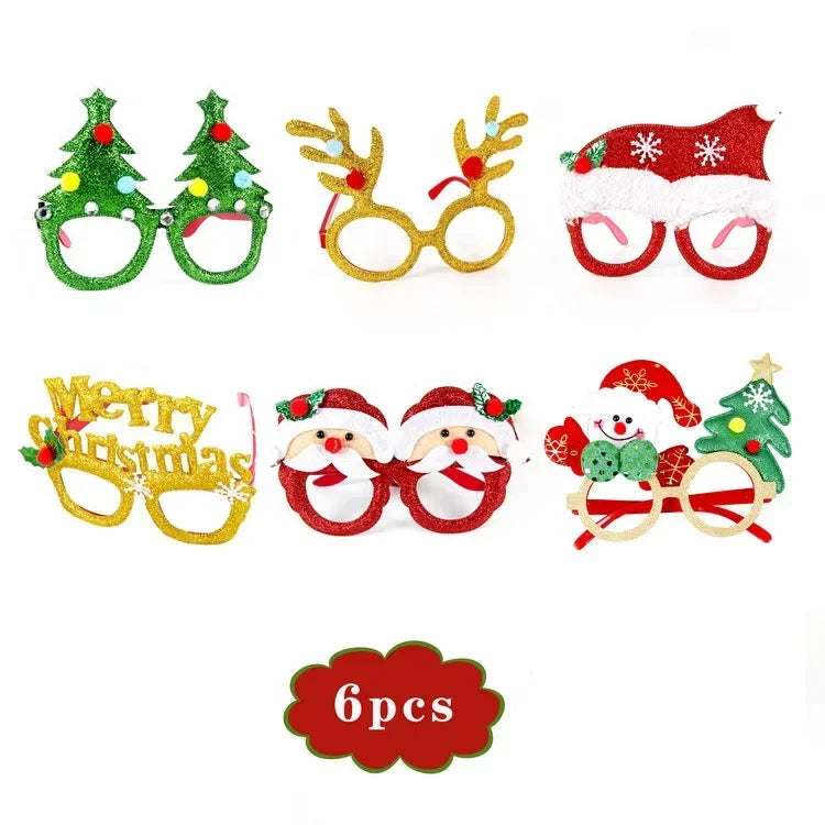 Christmas Glasses Holiday Party Frames Christmas Decoration Accessories Costume