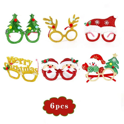 Christmas Glasses Holiday Party Frames Christmas Decoration Accessories Costume