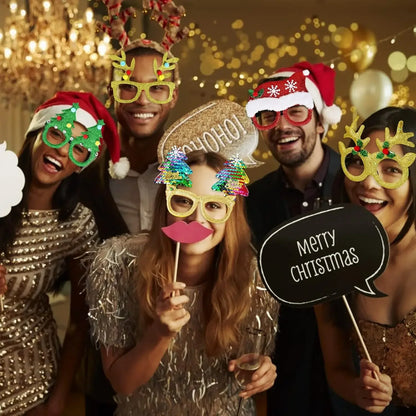 Christmas Glasses Holiday Party Frames Christmas Decoration Accessories Costume