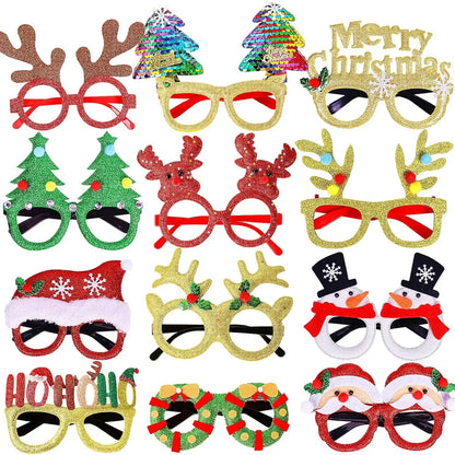 Christmas Glasses Holiday Party Frames Christmas Decoration Accessories Costume