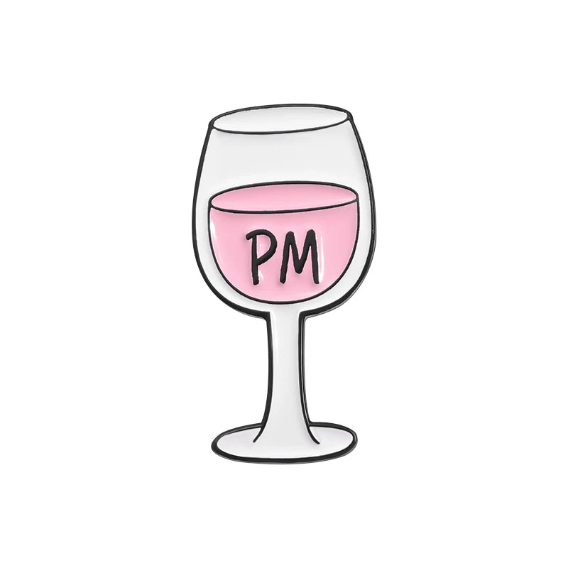 Mini Cute Wine Bottle Goblet Brooches Badges Bag Accessories