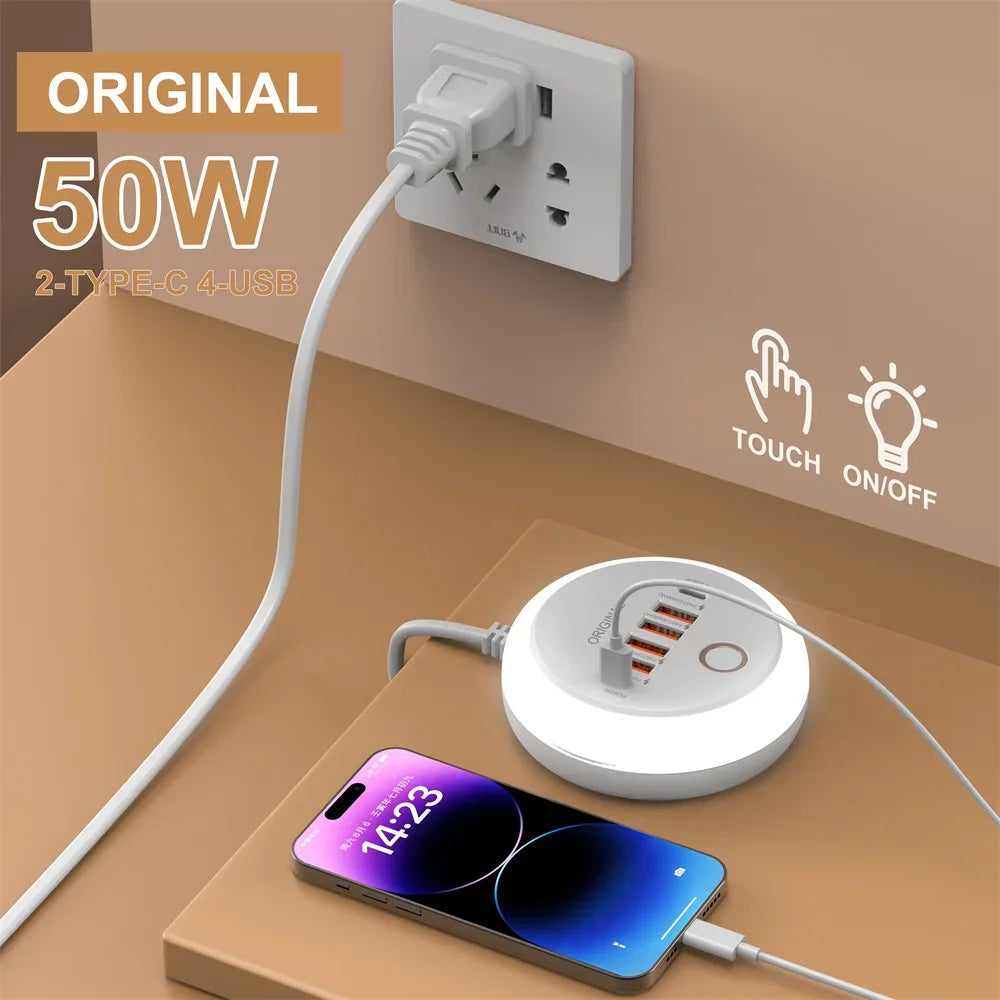 50W Power Strip Multi Port USB C Socket Type C Fast Charging Wall Charger