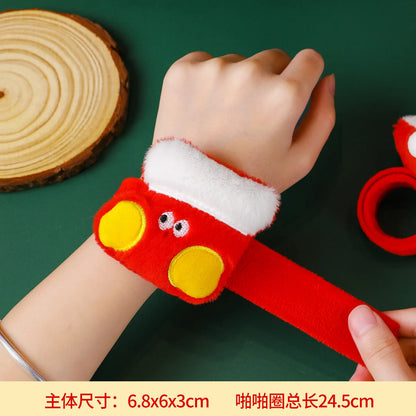 Christmas Decorations Plush Santa Claus Papa Ring Cartoon Cute Bracelet Toys