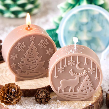 Christmas Ornaments Silicone Candle Mold DIY Handmade Relief Christmas Ball Plaster Resin