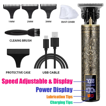 New Hair Clipper For Men's Beard Shaver Professional Version of Wireless Electric  Hair Trimmer Retro T9 Hair Cutting Machine