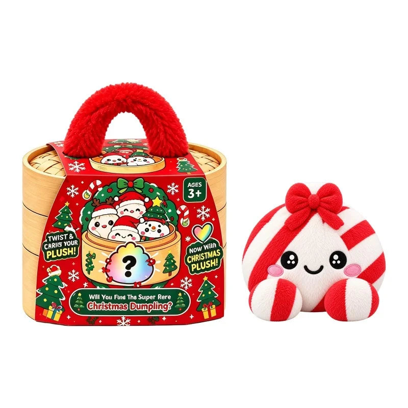 10cm Plush Steamed Stuffed Bun Pillow With Steamer Decompression Cute Expression Dumpling Ornaments