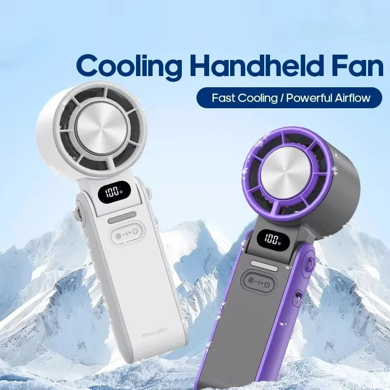 Rechargeable 100 Wind Speeds Adjustable Mini Foldable Air Cooling Turbo Fan