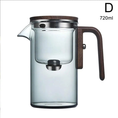 One-Click Magnetic Switch Tea Separation Filtration Glass Tea Pot