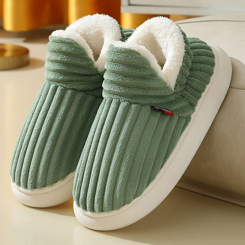 Evshine Winter Soft Sole Fur Slippers for Women & Men