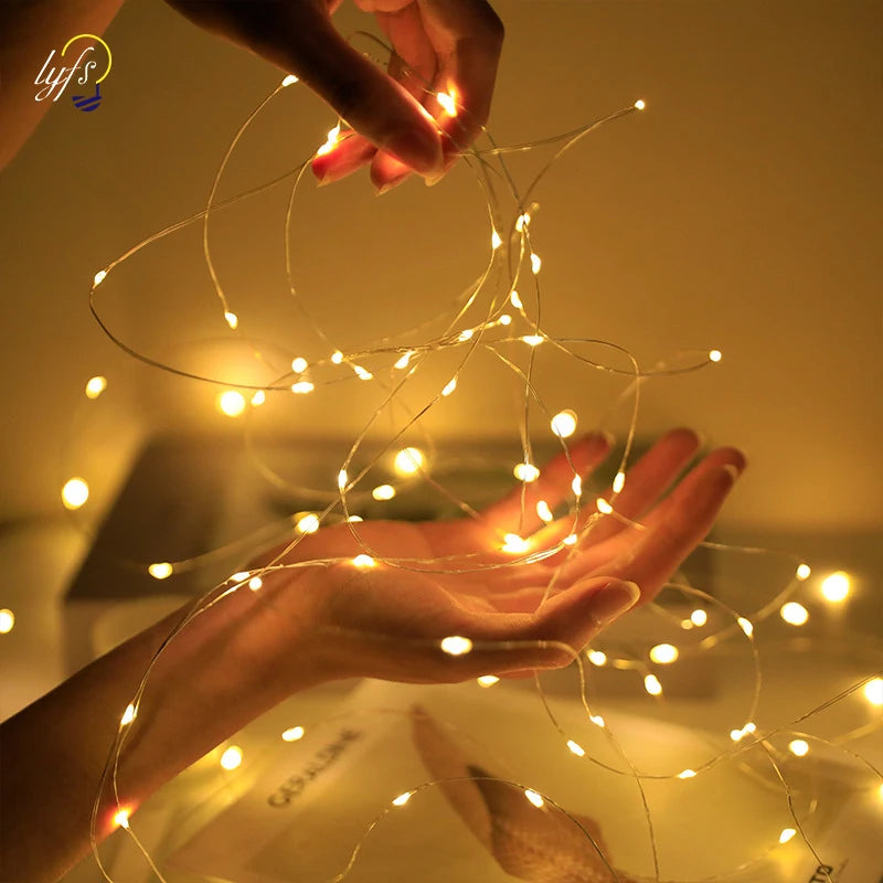 10pcs Fairy Lights String Button Battery Light Christmas Home Decor