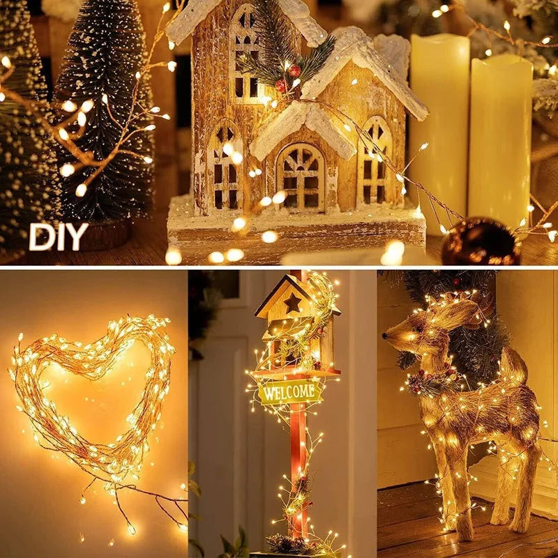 9M USB Power LED Firecracker String Lights Remote Control Garland Fairy Lights Christmas Decoration