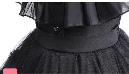 Halloween  Cosplay Costume 0-6-year-old Baby Fashion Hollow lace princess dress carnival girls black evening dress