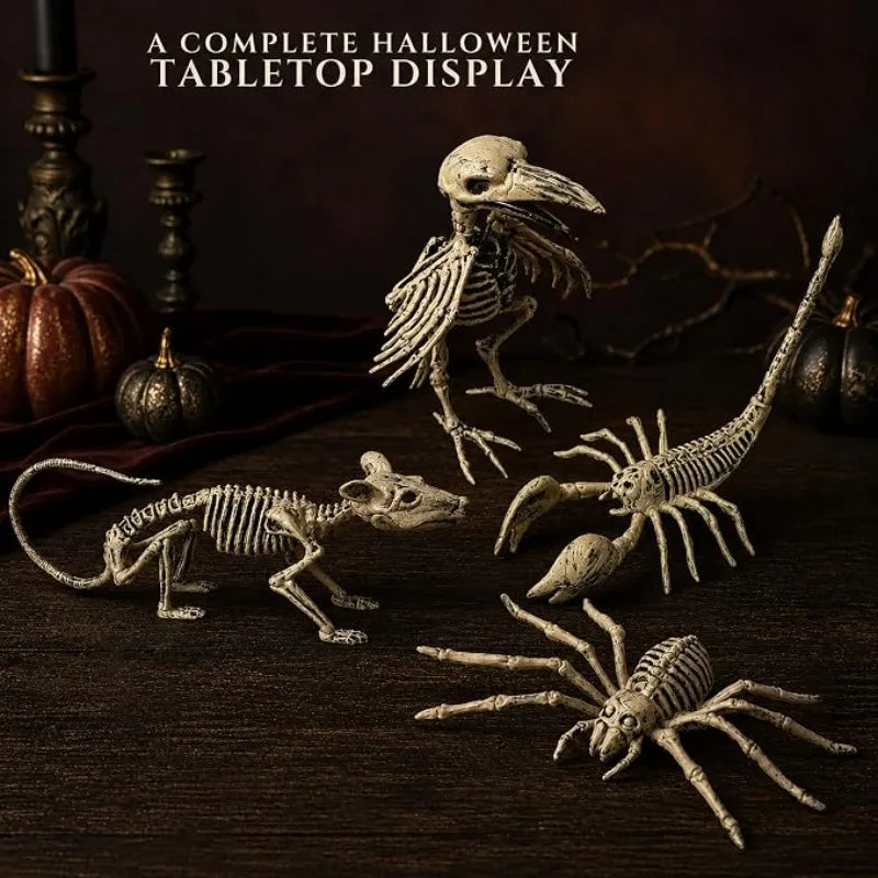 Halloween Animal Skeletons Plastic Skeleton Crow Mat Decorations