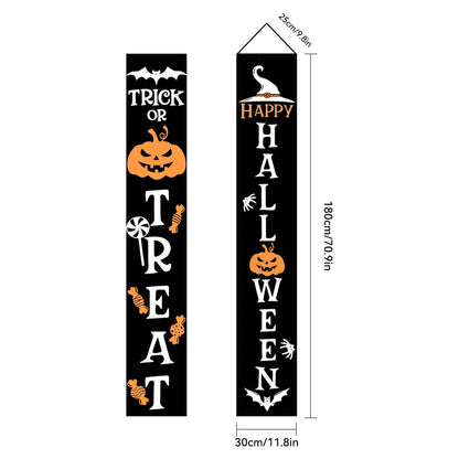 Halloween Carnival Party Decoration  Backdrops Pumpkin Skeleton Pattern Door Curtain