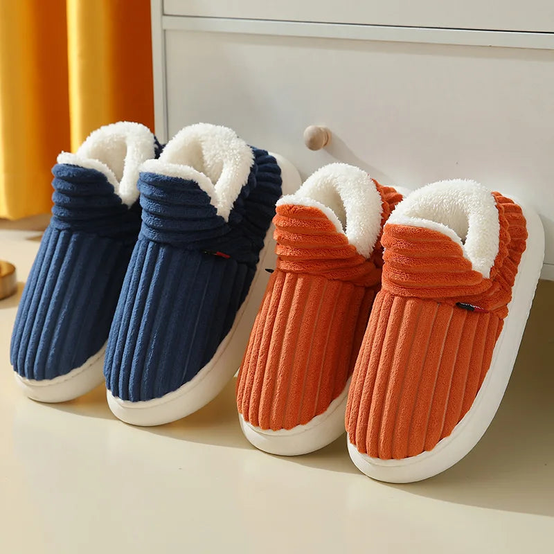 Evshine Winter Soft Sole Fur Slippers for Women & Men