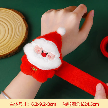 Christmas Decorations Plush Santa Claus Papa Ring Cartoon Cute Bracelet Toys