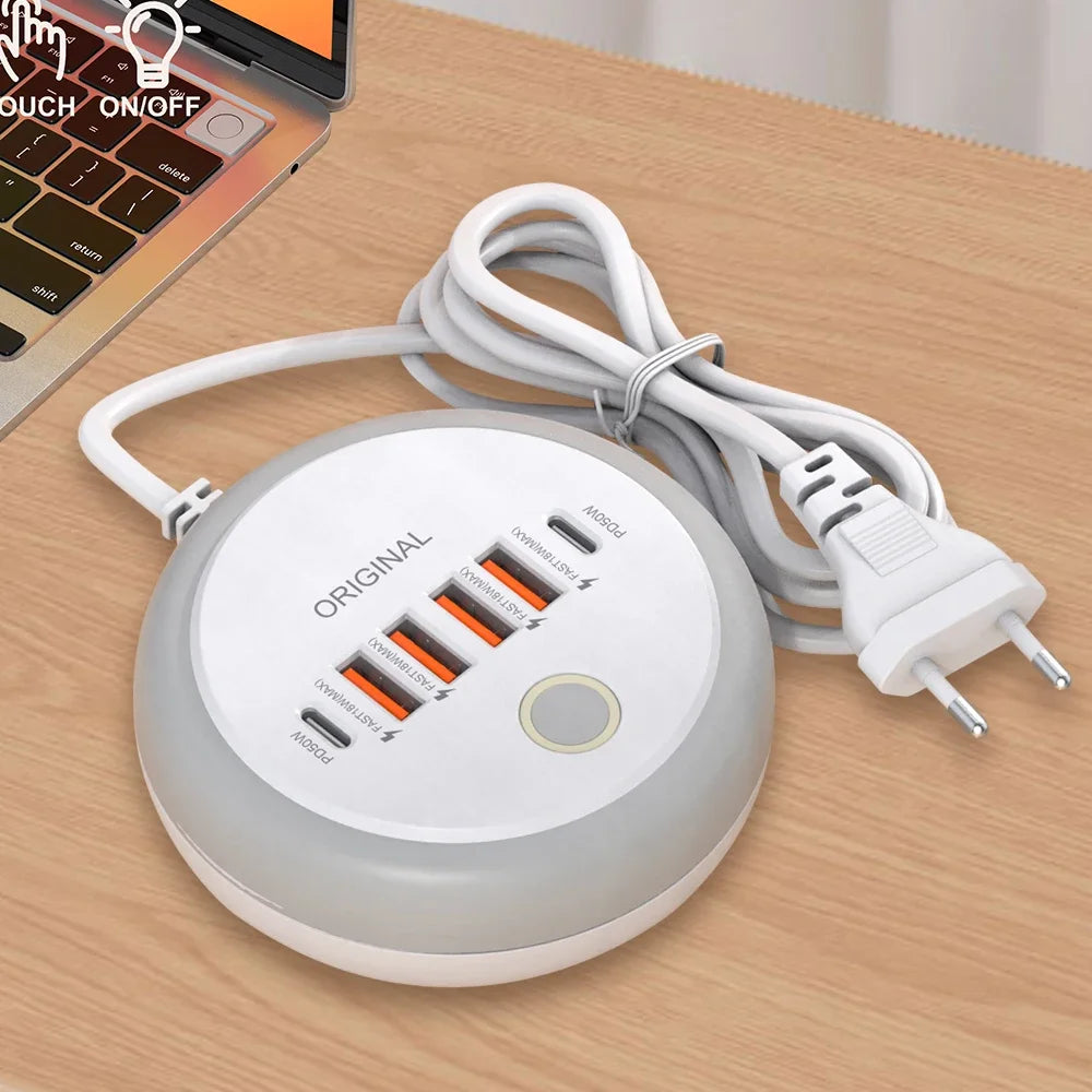 50W Power Strip Multi Port USB C Socket Type C Fast Charging Wall Charger