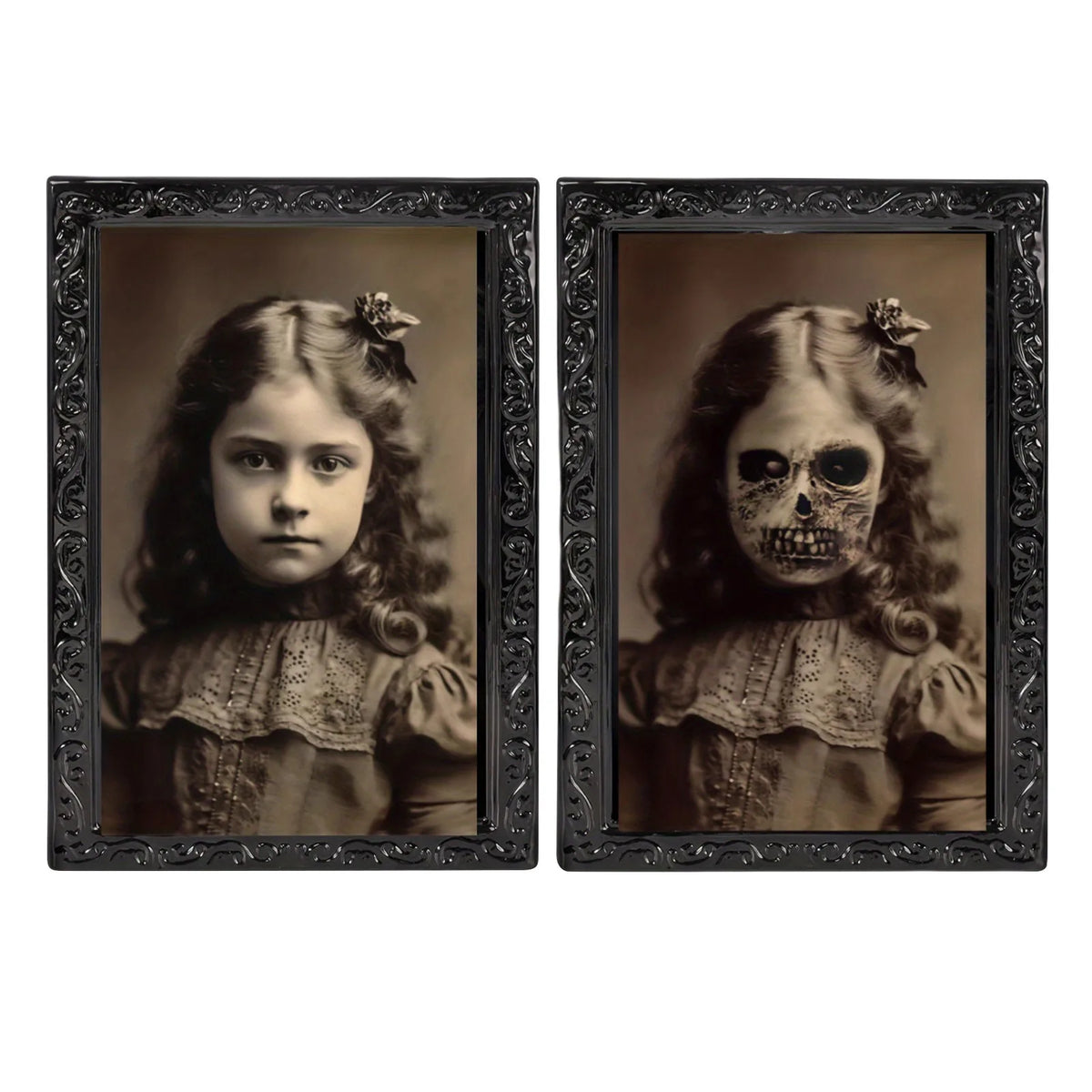 Halloween Decoration 3d Change Face Expression Moving Ghost Portrait Photo Frame
