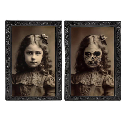 Halloween Decoration 3d Change Face Expression Moving Ghost Portrait Photo Frame