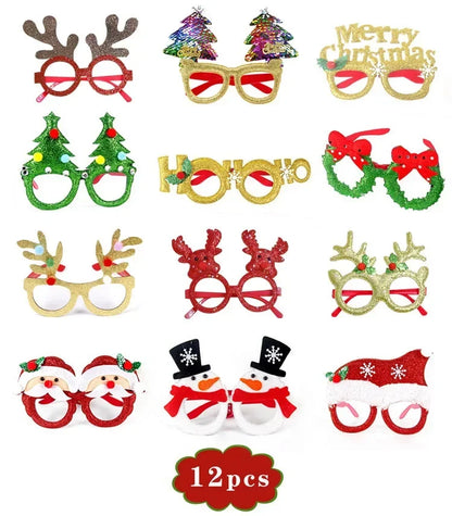 Christmas Glasses Holiday Party Frames Christmas Decoration Accessories Costume