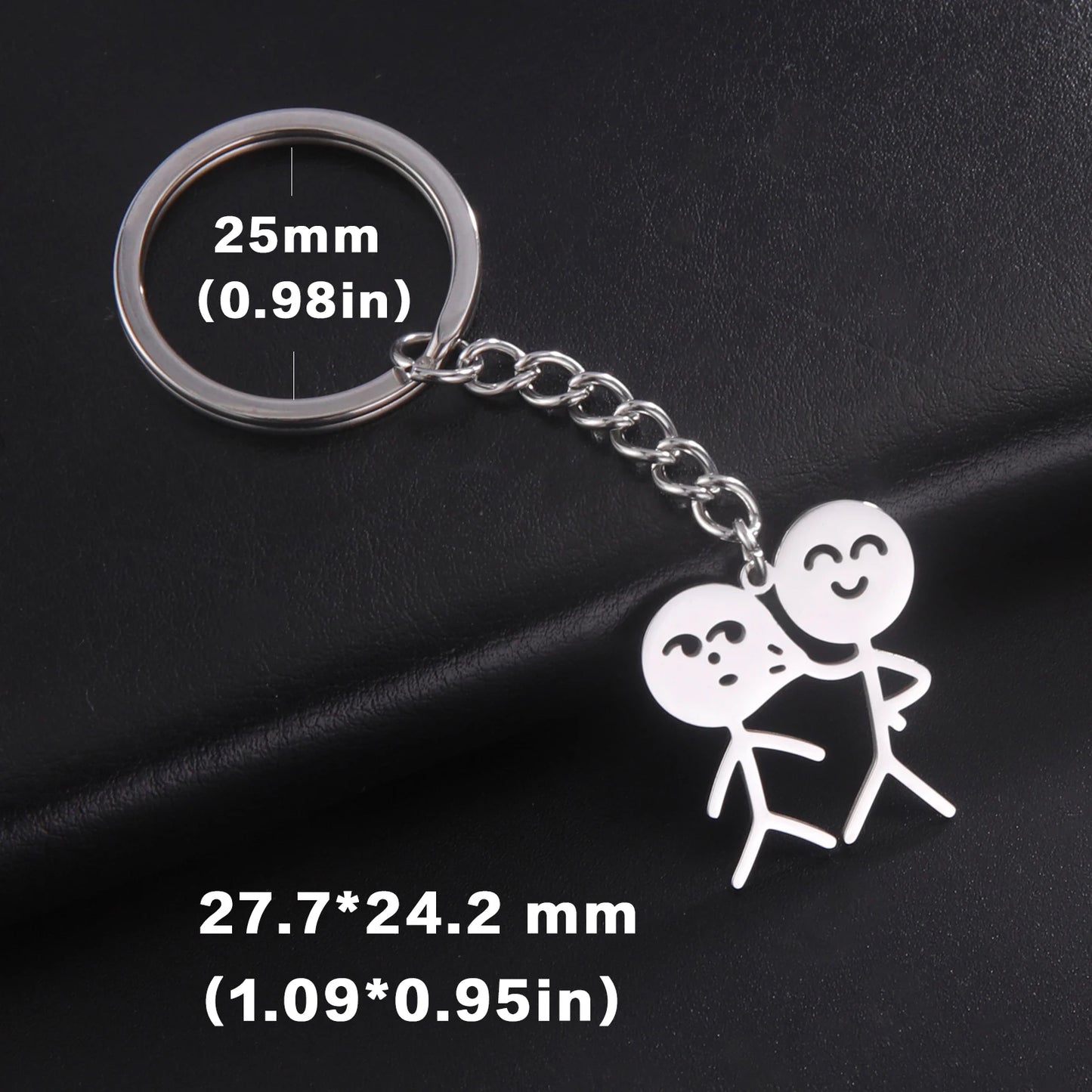Cute Trendy Keyring for School Bag, Car Keys, Couple Gift