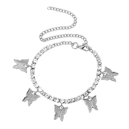 Butterfly Rhinestone Women's Ankle Bracelet