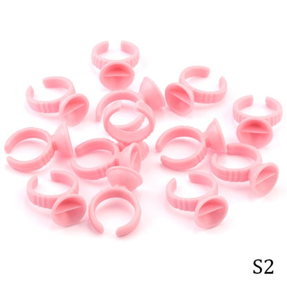 Disposable Eyelash Extension Glue Rings 50 / 100 Pcs Set