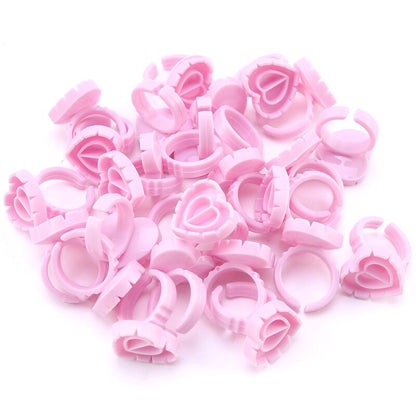 Disposable Eyelash Extension Glue Rings 50 / 100 Pcs Set