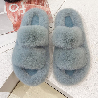 Women's Winter Fur Slippers for Home