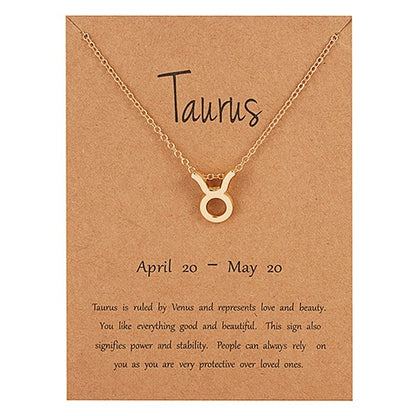 Women's Elegant Zodiac Sign Pendant Necklace