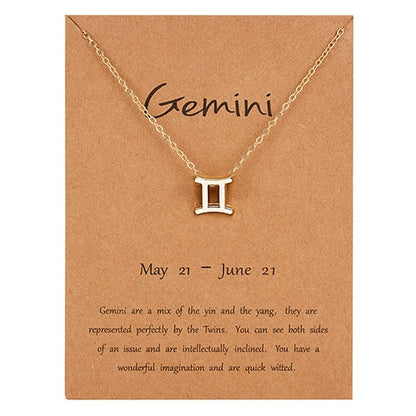 Women's Elegant Zodiac Sign Pendant Necklace