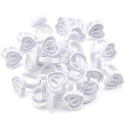 Disposable Eyelash Extension Glue Rings 50 / 100 Pcs Set