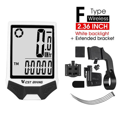 Rainproof 2.8" Screen Wireless or Wired Bicycle Computer