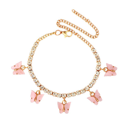 Butterfly Rhinestone Women's Ankle Bracelet