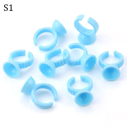 Disposable Eyelash Extension Glue Rings 50 / 100 Pcs Set