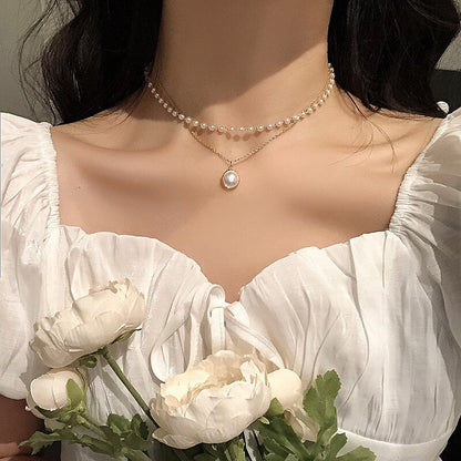 Vintage Multi-Layer Pearl Necklace for Women