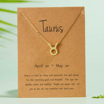 Women's Elegant Zodiac Sign Pendant Necklace