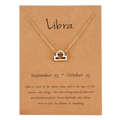 Women's Elegant Zodiac Sign Pendant Necklace