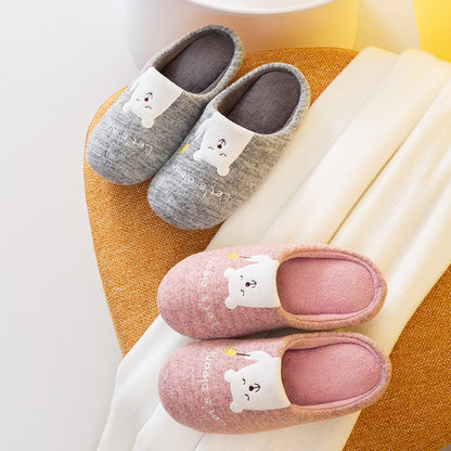 Winter Bear Patterned Warm Slippers for Women